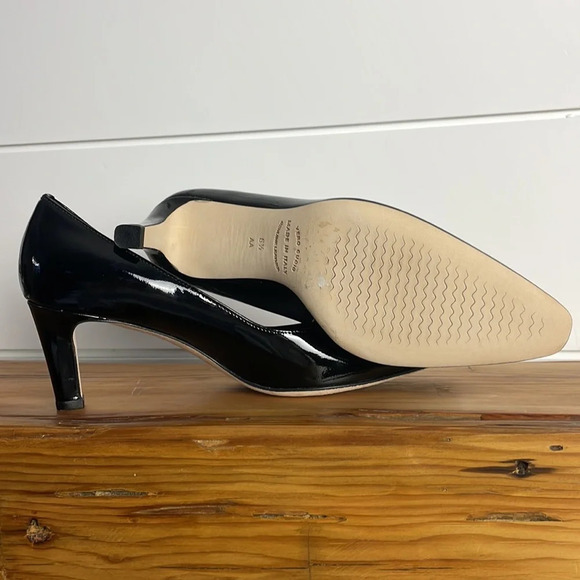 Roberto Capucci Black Patent Leather Heels Shoes Size 6.5 AA Made in Italy - Picture 4 of 8